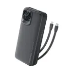 VENTION 22.5W 20000mAh পাওয়ার ব্যাংক বিল্ট-ইন USB-C ও Lightning কেবলসহ – কালো