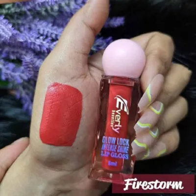 Everly Beauties Glow Lock ইনটেন্স শাইন লিপ গ্লস - Firestorm