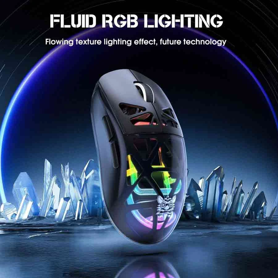 Onikuma CW930 RGB Tri-Mode Wireless Black Gaming Mouse