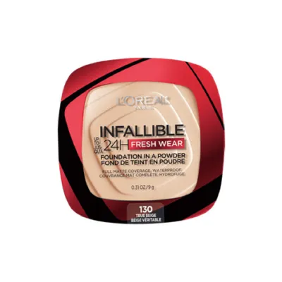 L'Oreal Infallible Fresh Wear পাউডার ফাউন্ডেশন, শেড 130 True Beige