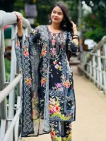 Women's DTX Fabric Digital Print Three Piece, Sizes 38 to 44