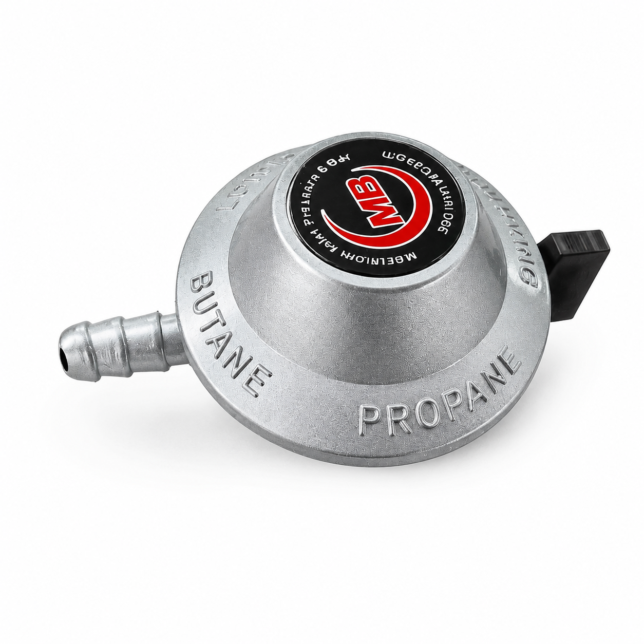 MB Silver লো প্রেশার LPG গ্যাস রেগুলেটর (22mm) – গ্যাস মিটার ইন্ডিকেটর সহ