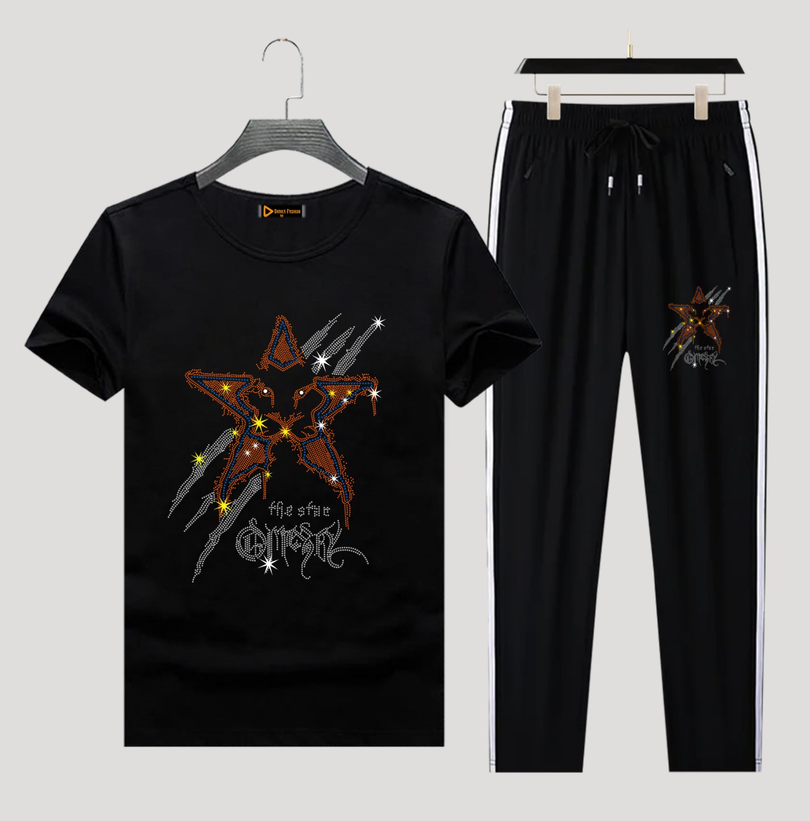 Men's 180 GSM Pure Cotton T-Shirt and Trouser Combo, Sizes M to XL