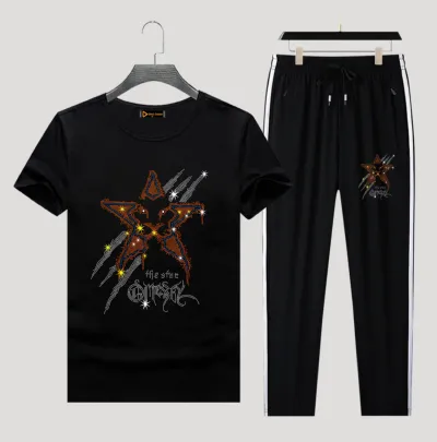 Men's 180 GSM Pure Cotton T-Shirt and Trouser Combo, Sizes M to XL