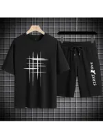 Men's Mesh T-Shirt with Short Pant, 160 GSM Two-Piece, 6 Colours