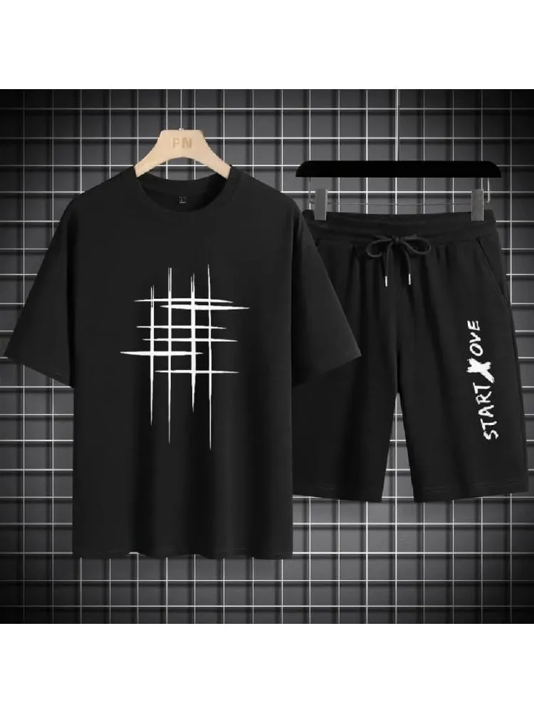 Men's Mesh T-Shirt with Short Pant, 160 GSM Two-Piece, 6 Colours