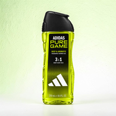 Adidas Pure Game Deep & Aromatic 3 In 1 Fragrance Shower Gel 250ml (Spain)