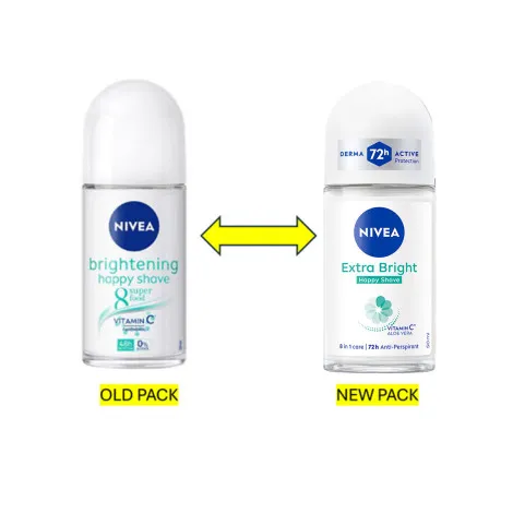 NIVEA ব্রাইটেনিং হ্যাপি শেভ 8 সুপার ফুড 48 ঘণ্টা রোল-অন 50ml