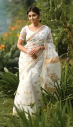 প্রতিদিনের জন্য হালকা সেমি মসলিন শাড়ি, 14 হাত