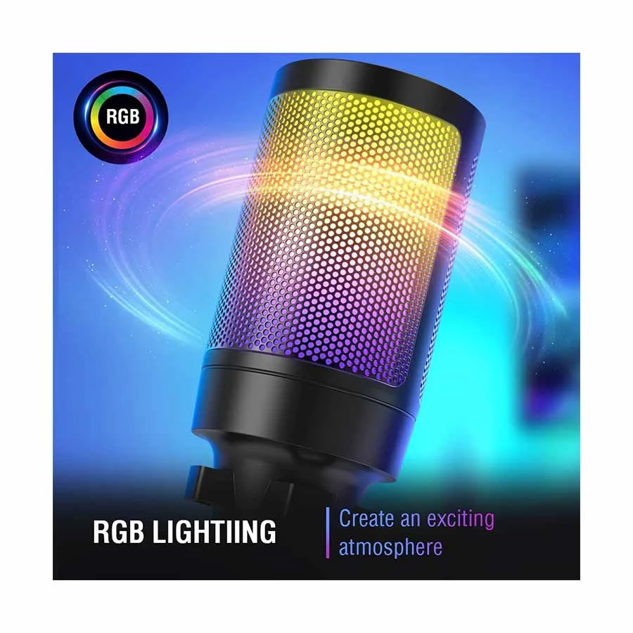 FIFINE AmpliGame A6V RGB USB Condenser Microphone