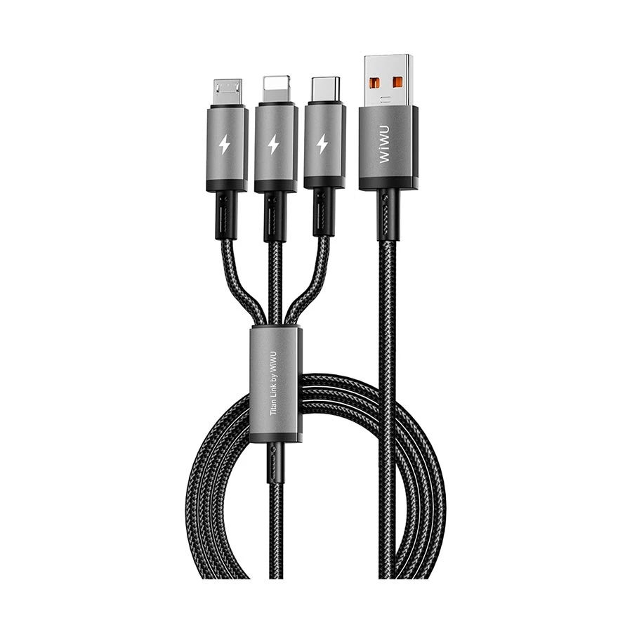WiWU Titanlink Wi-C059 66W 3-in-1 USB-A to C, Micro & Lightning Cable