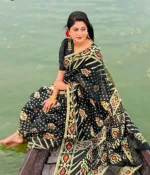 Jamdani Design Saree with Matching Blouse Piece, 5 Colours