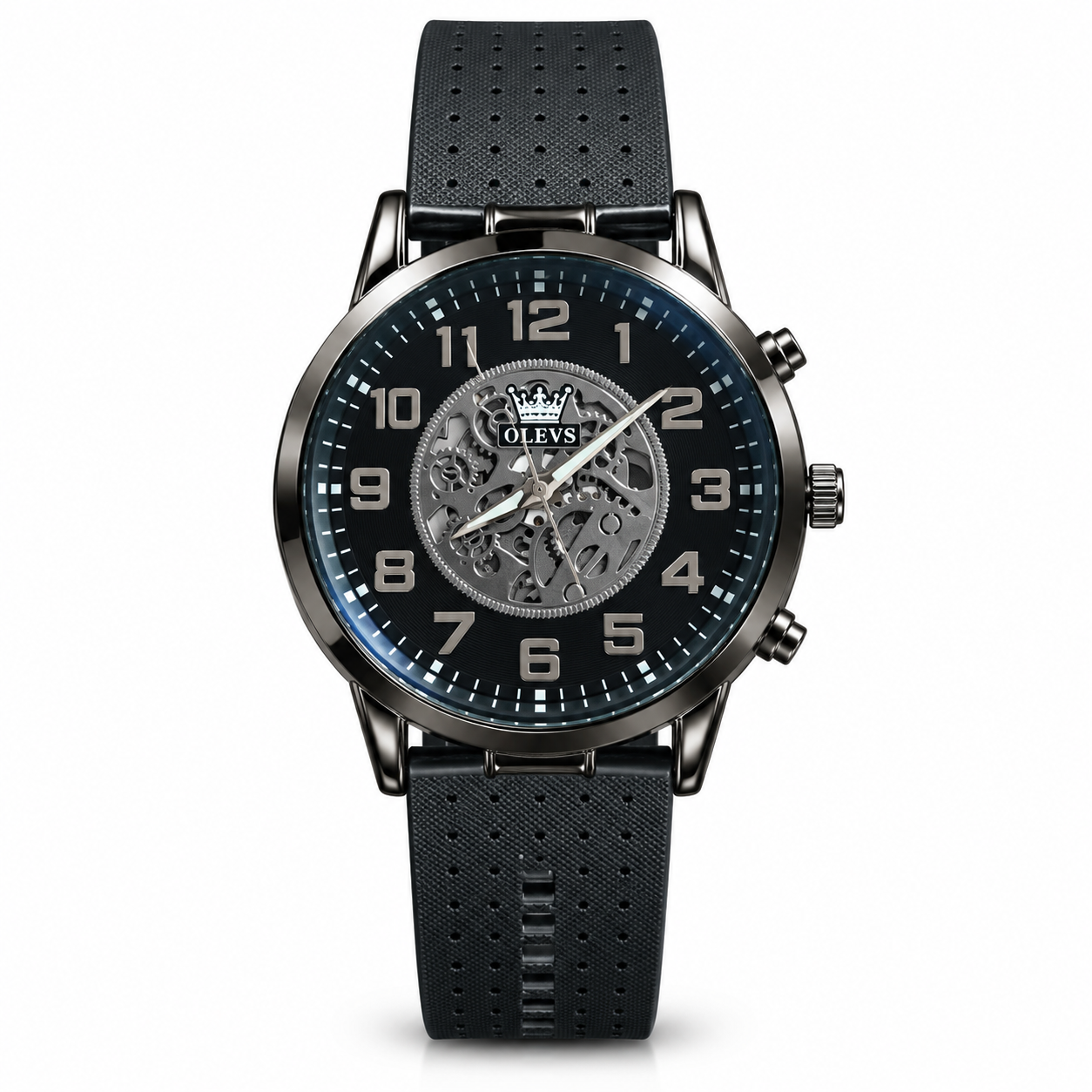Olevs Men’s Skeleton Dial Wrist Watch