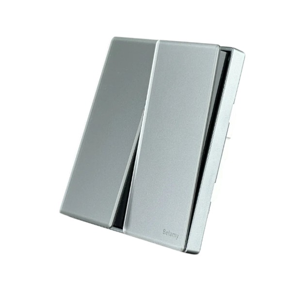Belamy Sky Grey 2 Gang 1 Way Switch | BE-107-SW