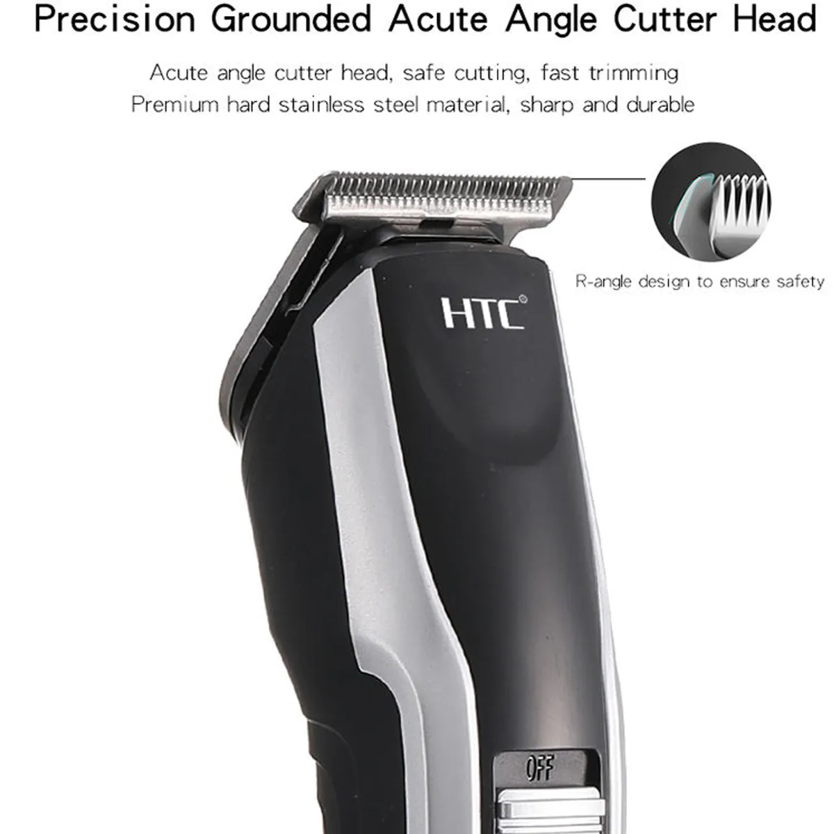 HTC AT-538 রিচার্জেবল হেয়ার ও বিয়ার্ড ট্রিমার, 4টি গাইড কম্বসহ
