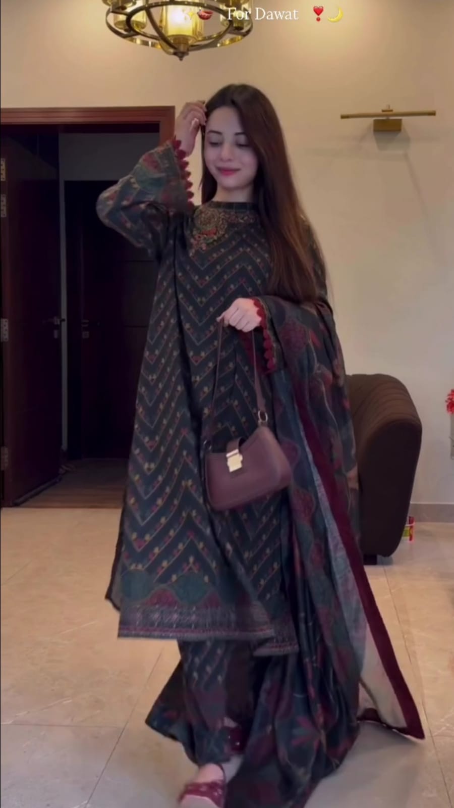 Readymade Digital Print Three Piece with Georgette Orna and Lace