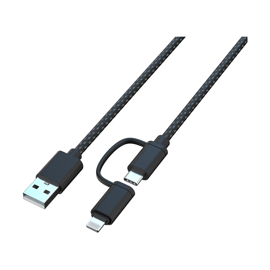 Onten OTN-US37T USB to Type-C & Lightning Cable 1.8 Meter Black