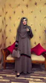 Rongdhuno Cherry Fabric Borka without Hijab, Body 36 to 46