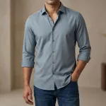 চায়না মাইক্রো স্টিগ শার্ট (ফরমাল / ক্যাজুয়াল) – অ্যাশ