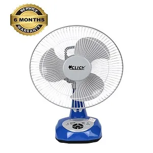 Click রিচার্জেবল টেবিল ফ্যান 12'' নীল – USB চার্জারসহ