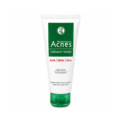 Rohto Acnes Mentholatum AHA BHA Zinc ক্রিমি ফেস ওয়াশ 100g