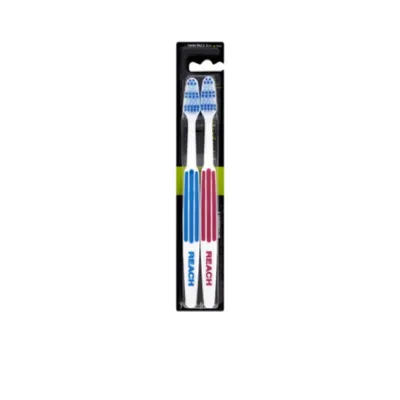 Listerine Reach মিডিয়াম টুথব্রাশ টুইন প্যাক (2টি)