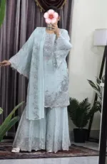 Georgette Embroidered Gharara Set with Lined Pant, 6 Colours
