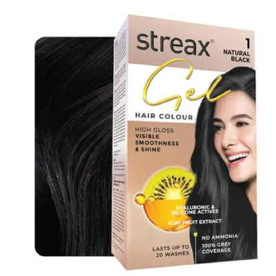 Streax জেল হেয়ার কালার - 1 Natural Black