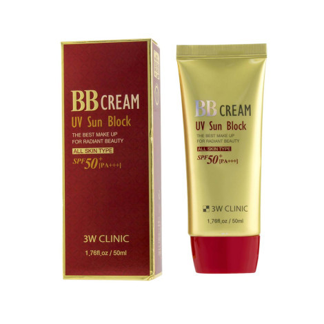 3W Clinic BB ক্রিম UV সান ব্লক SPF 50+ PA+++ 50ml