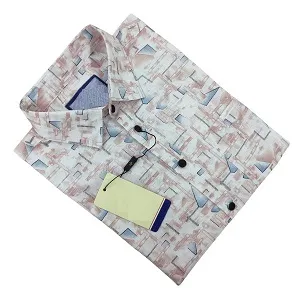 Burberry ফুল স্লিভ কটন প্রিন্ট শার্ট