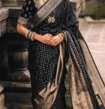 Dhupian Saree with Afsan and Block Print, Blouse Piece
