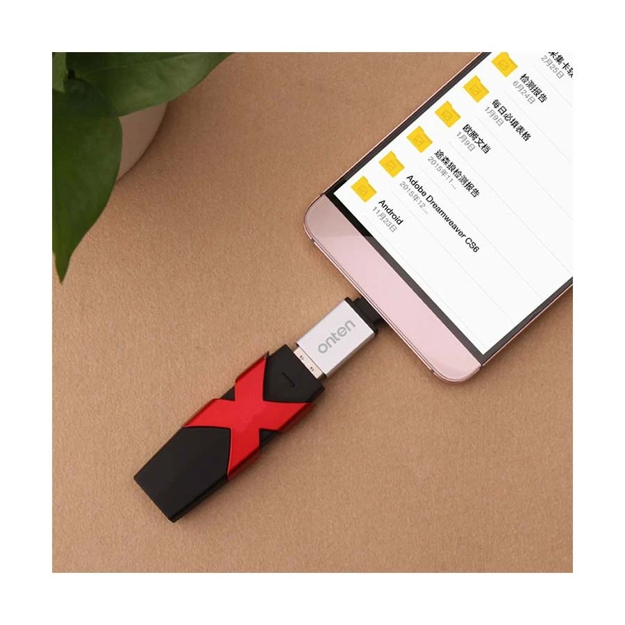 Onten OTN-9130 OTG Type-C Male to USB Female Silver Converter