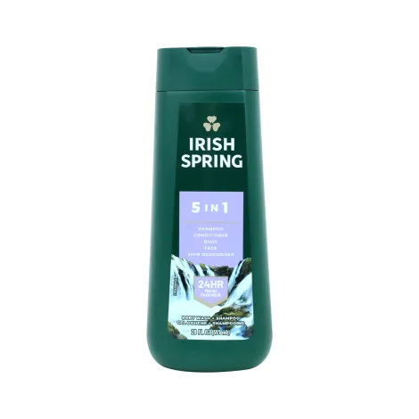 Irish Spring 5-ইন-1 24 ঘণ্টা ডিওডোরাইজার বডি ওয়াশ ও শ্যাম্পু 591 মিলি