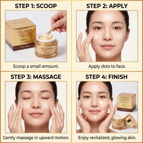 3W Clinic Collagen & Luxury Gold রিভাইটালাইজিং কমফোর্ট ক্রিম 24K Gold 100g