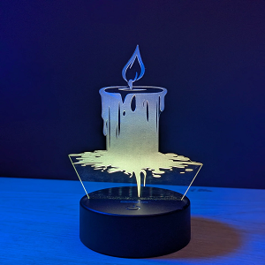 GearUP Acrylic Multicolor Night Lamp (DIYA) – Black