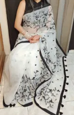 Women's Half Silk Saree with Embroidery Work, 12 Haath