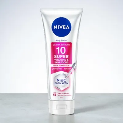 Nivea Extra Bright 10 সুপার ভিটামিন ও স্কিন ফুডস Glow Perfection বডি সিরাম 300ml