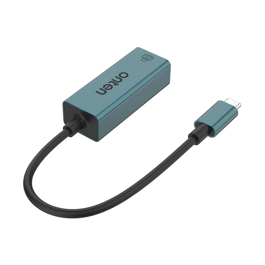 Onten OTN-9598 USB Type-C Male to LAN Female Crystal Teal Converter