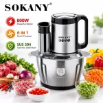 Sokany 6-in-1 ফুড প্রসেসর ও চপার