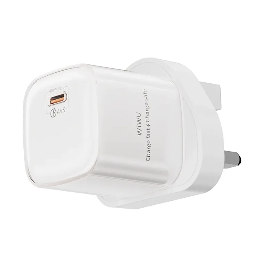 WiWU Jade 60W AVS GaN USB-C Charger White (UK)