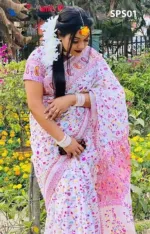 Half Silk Screen Printed Saree in 6 Colours, 12 Haath