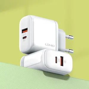 LDNIO 45W PD চার্জার USB + USB-C (A2526C) – সাদা
