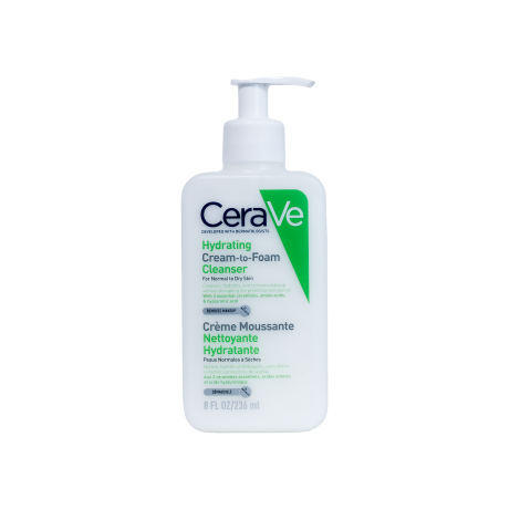 CeraVe হাইড্রেটিং ক্রিম-টু-ফোম ক্লিনজার 236ml