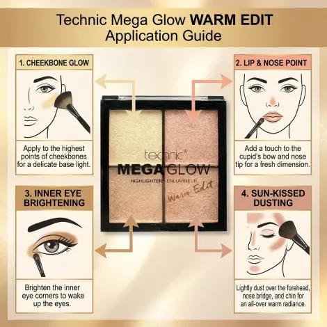 Technic Mega Glow হাইলাইটার - Warm Edit শেড