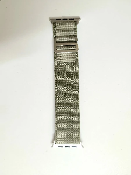 Slide Lock Loop Fabric Strap For Smart Watch- 42/44/45/49mm -Light Olive Color