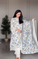 ফুল বডি এমব্রয়ডারি পিওর কটন থ্রি-পিস, সাইজ M থেকে XXL