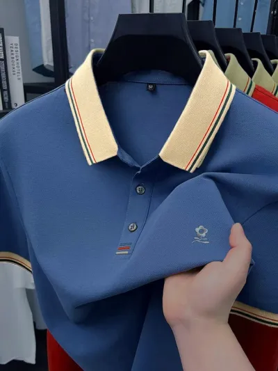 Men's Pique Polo Shirt, 95% Cotton 5% Spandex, M and L, 3 Colours