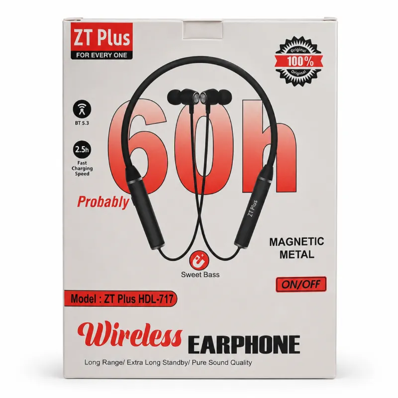 ZT Plus HDL-717 ওয়্যারলেস নেকব্যান্ড ইয়ারফোন 60H