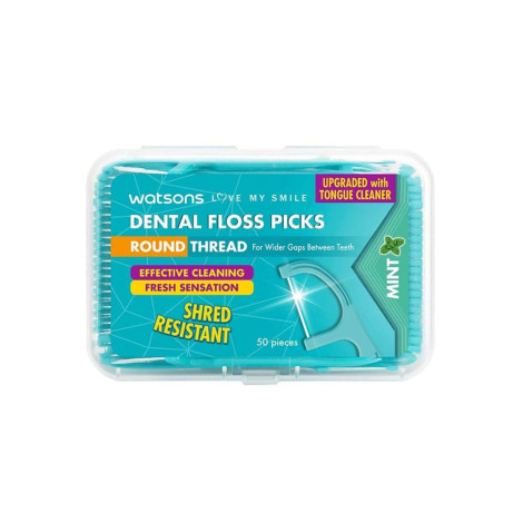 ওয়াটসনস ফ্লস পিকস রাউন্ড থ্রেড টুথপিক মিন্ট (৫০ পিস) (China)