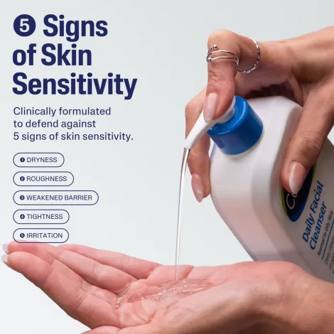 Cetaphil ডেইলি ফেসিয়াল ক্লেনজার, ফ্র্যাগরেন্স-ফ্রি, নরমাল টু অয়েলি স্কিন 437ml